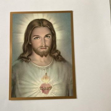 Red rose photo frame - With Sacred Heart of Jesus Picture