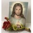 Red rose photo frame - With Sacred Heart of Jesus Picture