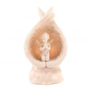 Light-up praying angel multi-color changing with wings surround