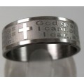 AA's Serenity Prayer Etched on Stainless Steel Ring band 