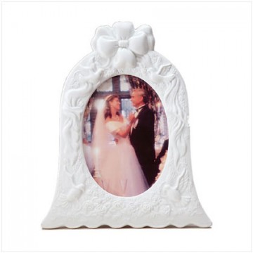 Wedding bell photo frame-porcelain