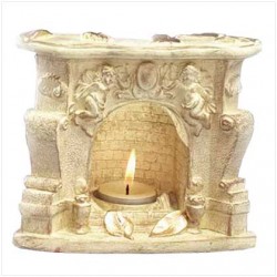 Stone fireplace candle holder