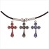 Black cord cross necklace