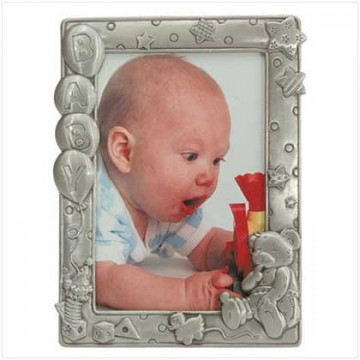 Pewter finish baby frame - 5 x 7