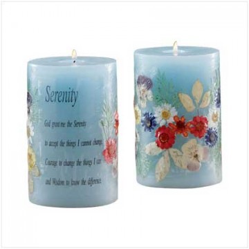 Serenity scent, dry flower candle