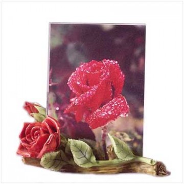 Red rose photo frame - alabastrite