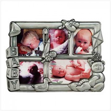 Pewter baby collage frame