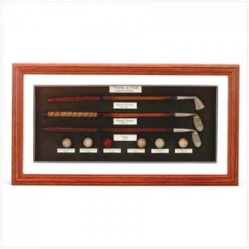 Wood, alabastrite golf shadow box