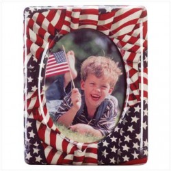 Patchwork picture frame - American flag - 5 x 7