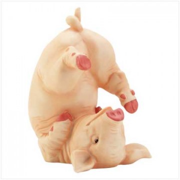 Pig laying with legs up  porcelain