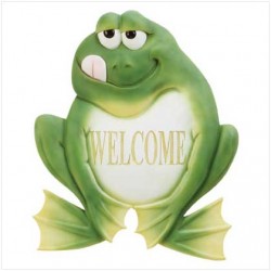 Frog welcome plaque