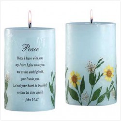 Peace dry flowers blue candle