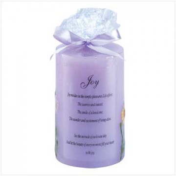 Joy flowers lavendar candle