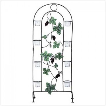 Metal grapes candle screen