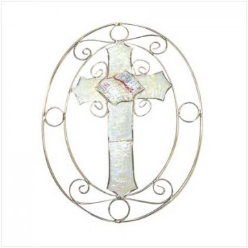 Capiz cross suncatcher